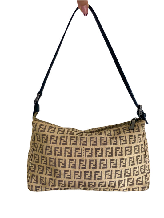 Fendi Brown Zuchinno Canvas Baguette bag