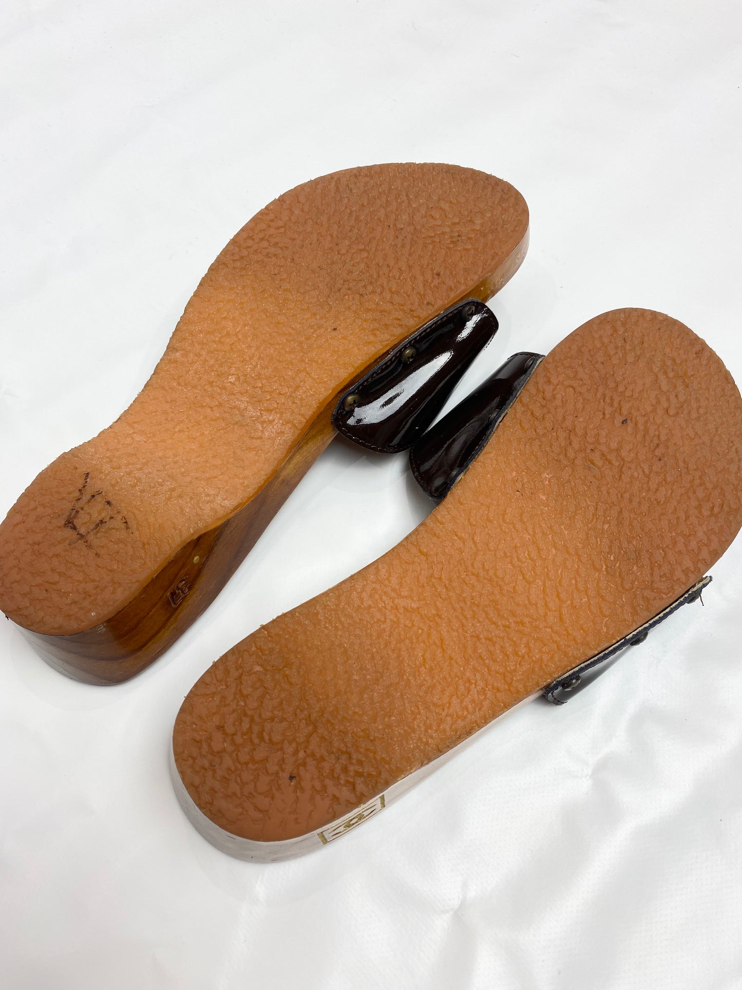 Chanel 90's Brown Wooden Clogs