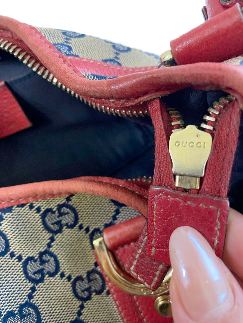 Gucci Abbey D-Ring Canvas Red Shoulder Bag