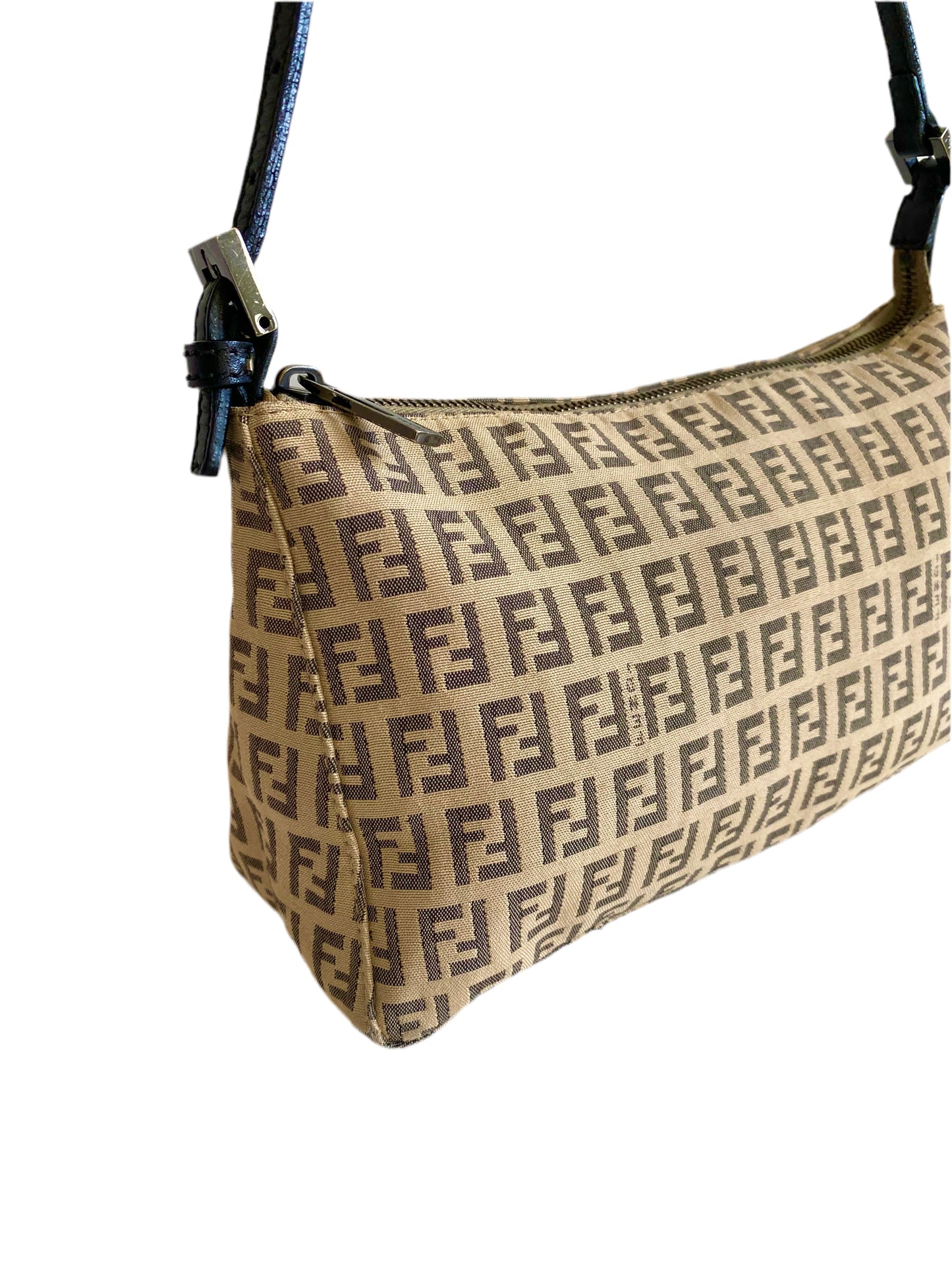 Fendi Brown Zuchinno Canvas Baguette bag