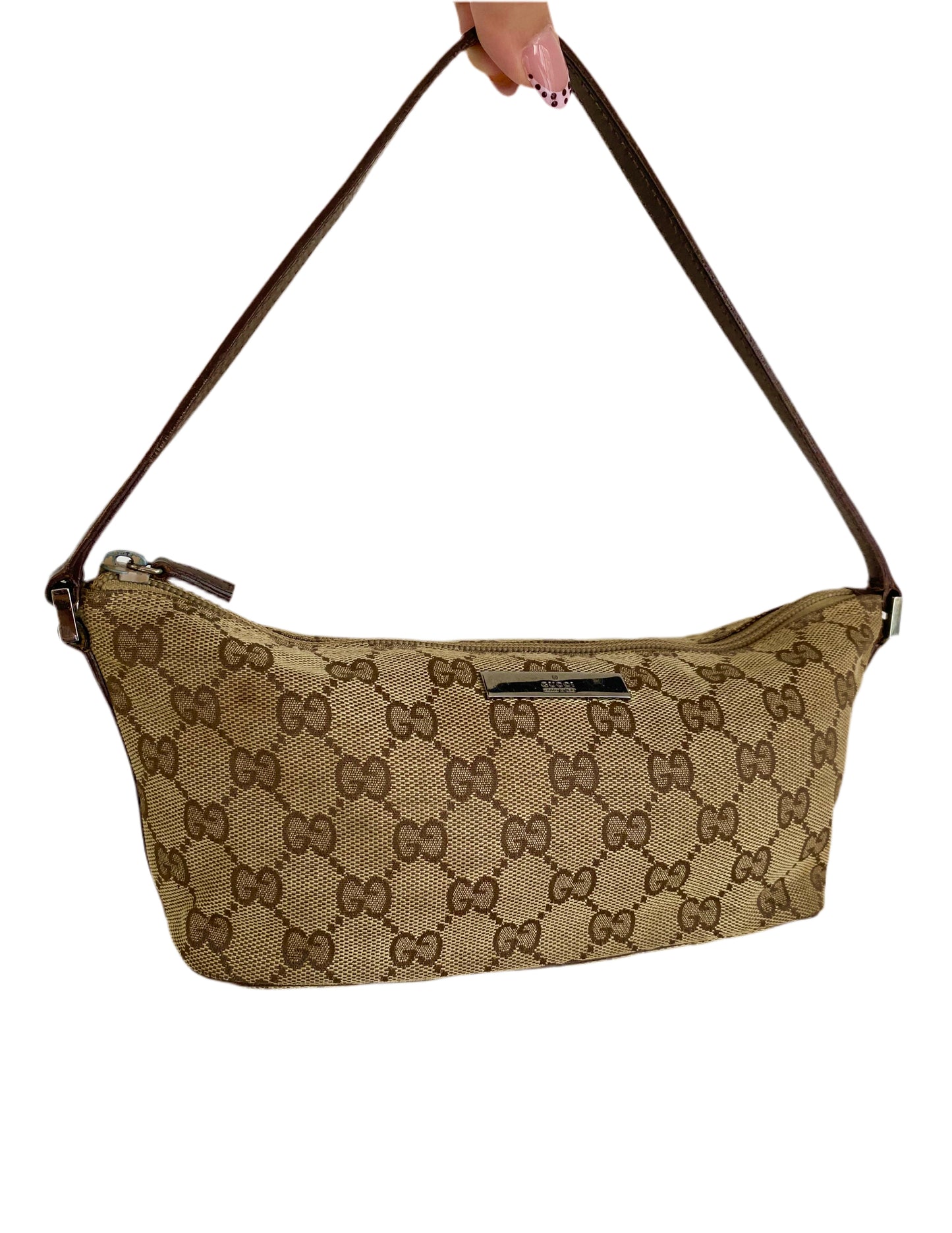 Gucci Classic Light Brown Monogram Pochette Bag