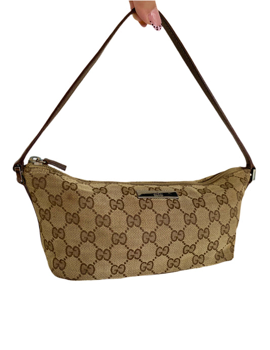 Gucci Classic Light Brown Monogram Pochette Bag