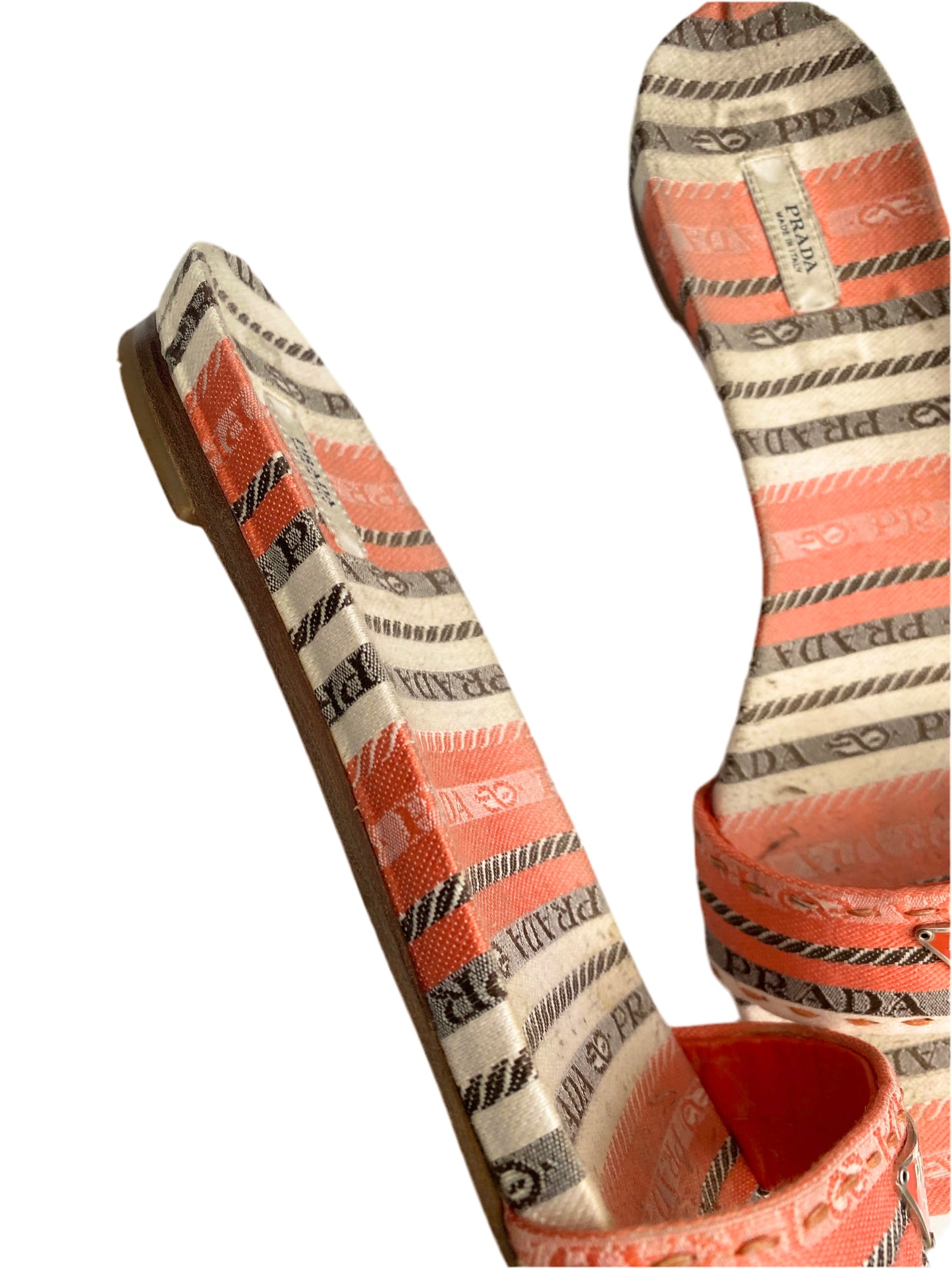 Prada Milano Orange Monogram Mule Sandal Flats