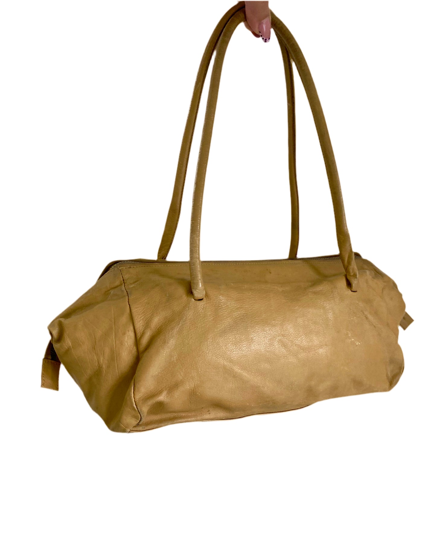 Miu Miu Camel Brown Calfskin Leather Shoulder Bag