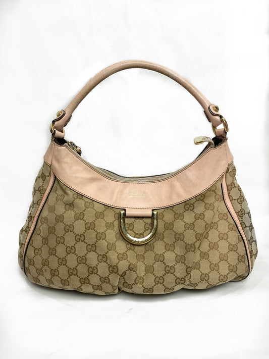 Gucci Peach Pink Abbey D Ring Medium Tote Bag