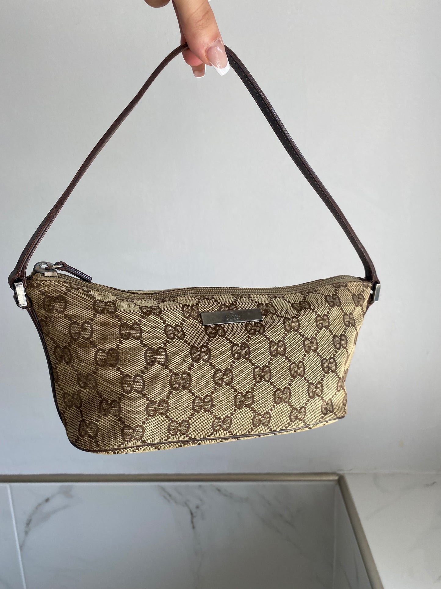 Gucci GG Canvas Pelham Studded Hobo Bag