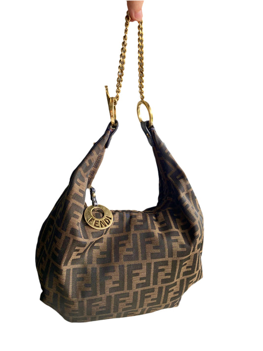 Fendi Zucchino Canvas Baguette Bag
