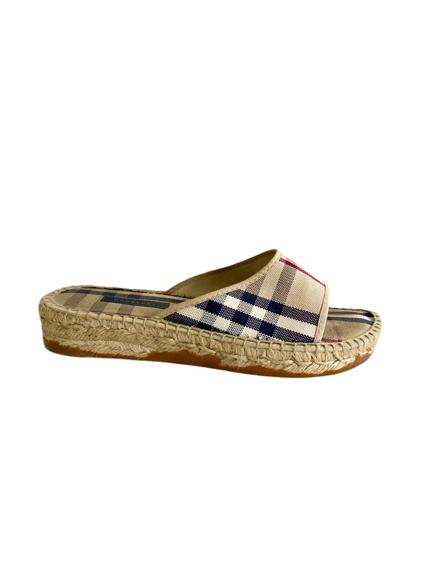 Burberry Vintage Nova Check Espidrille Sandals Cream