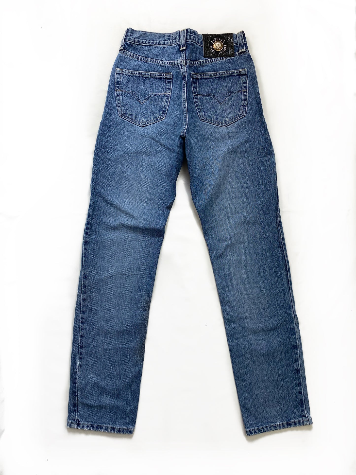 Versace Blue Denim High Rise Jeans