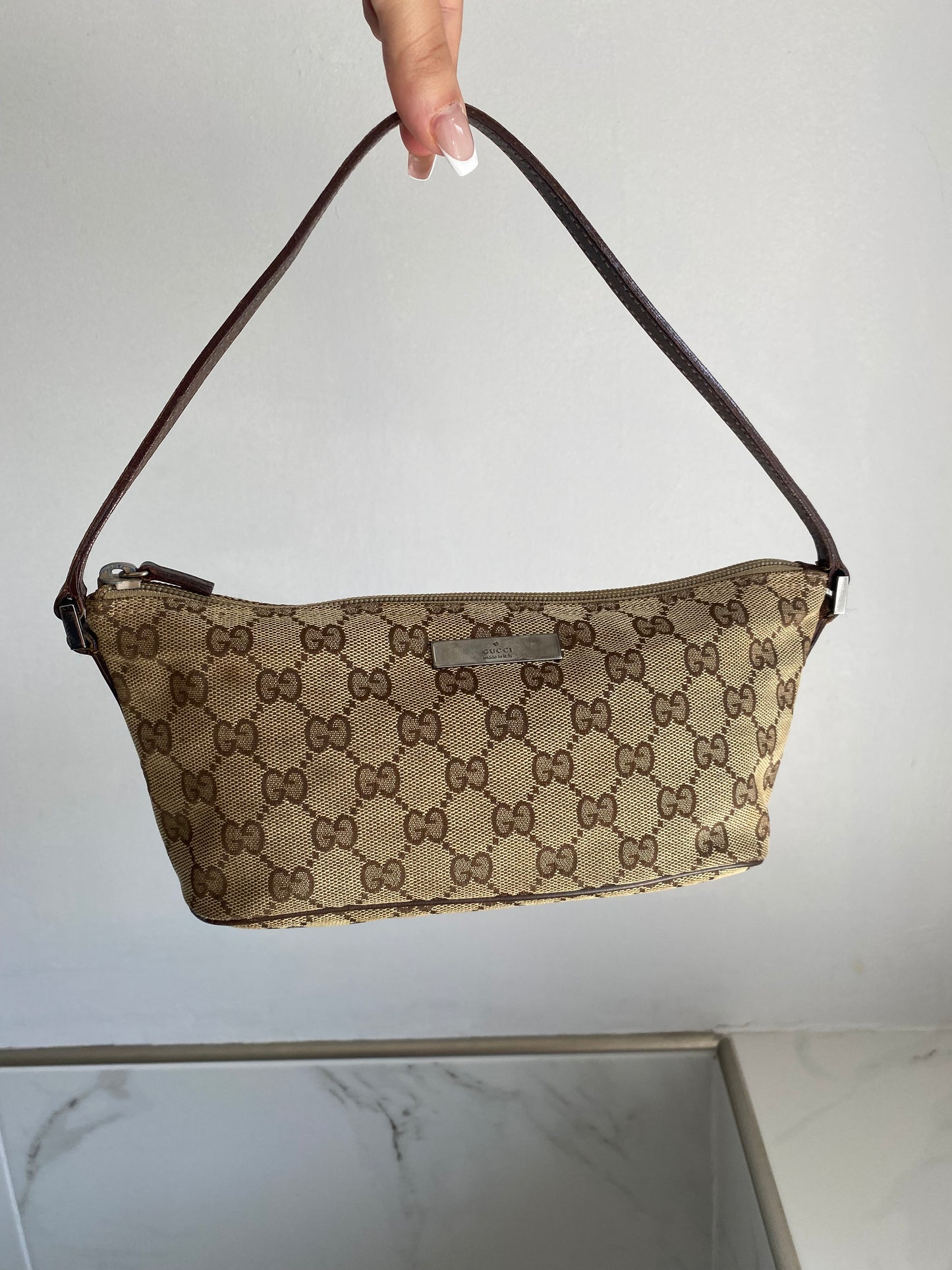 Gucci GG Canvas Pelham Studded Hobo Bag