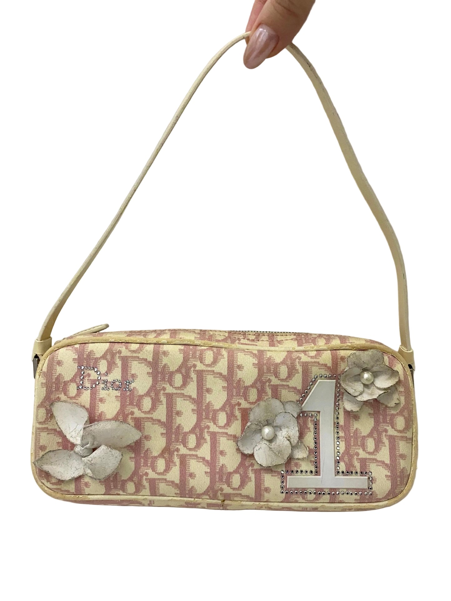 Dior Vintage Pink Monogram Shoulder Bag