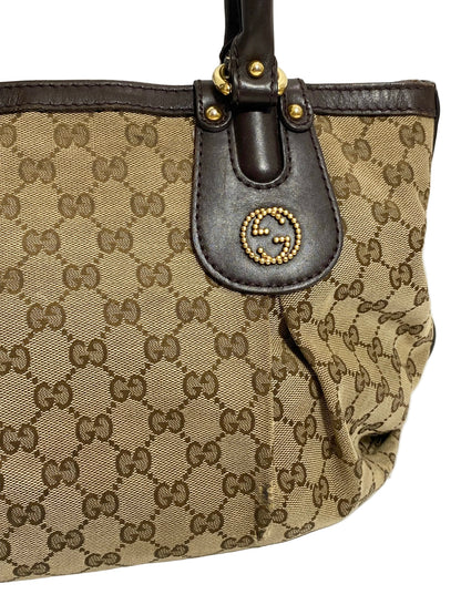 Gucci Vintage Scarlett Stud GG Tote Shoulder Bag