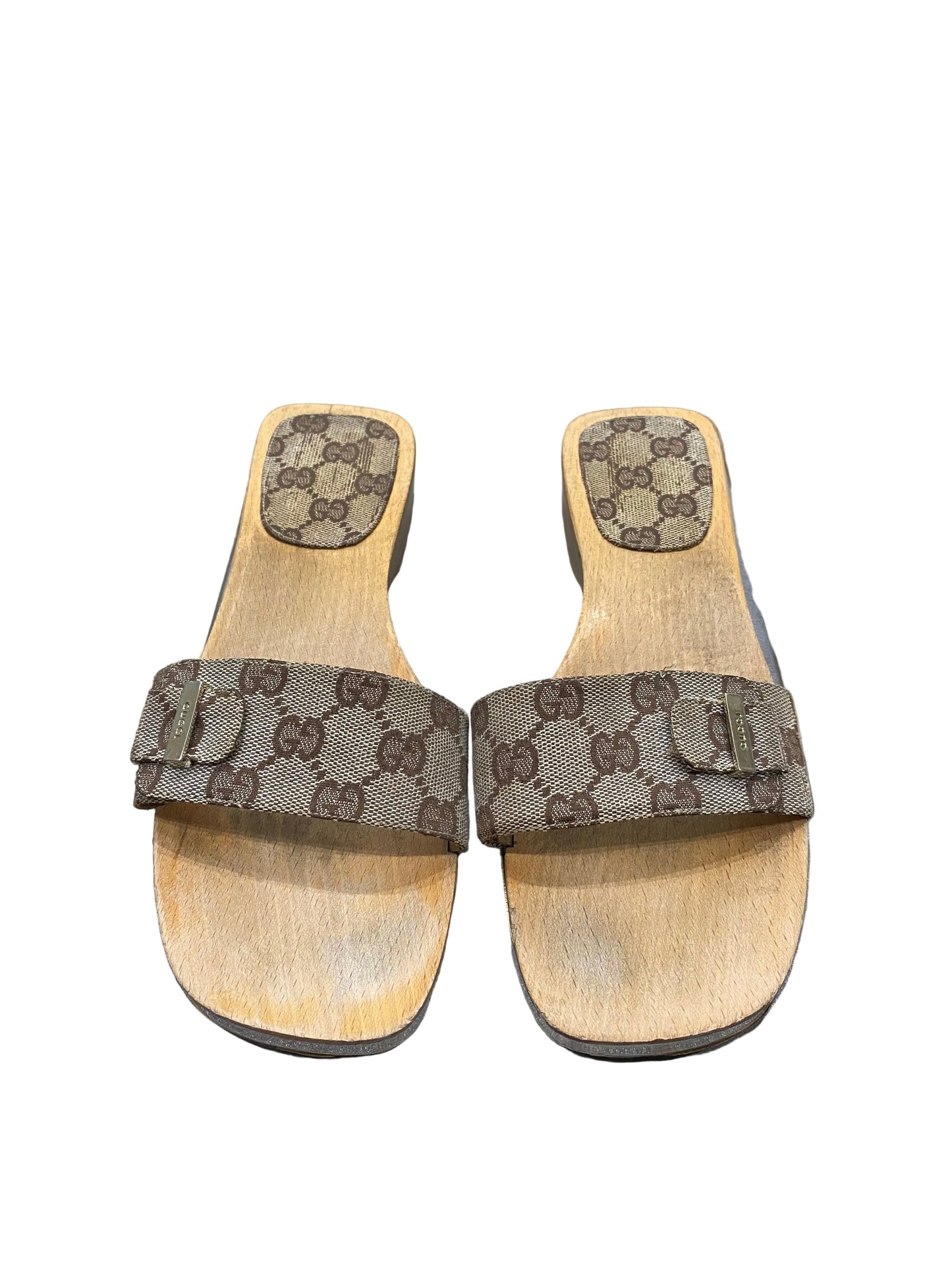 Gucci Brown GG Monogram Sandals