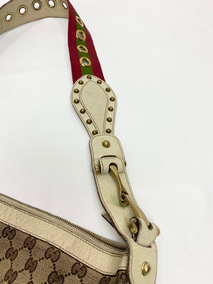 Gucci GG Canvas Pelham Studded Hobo Bag