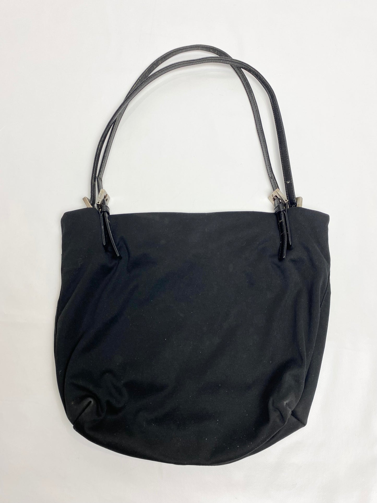 Fendi Black Nylon Cloth Tote Shoulder Bag