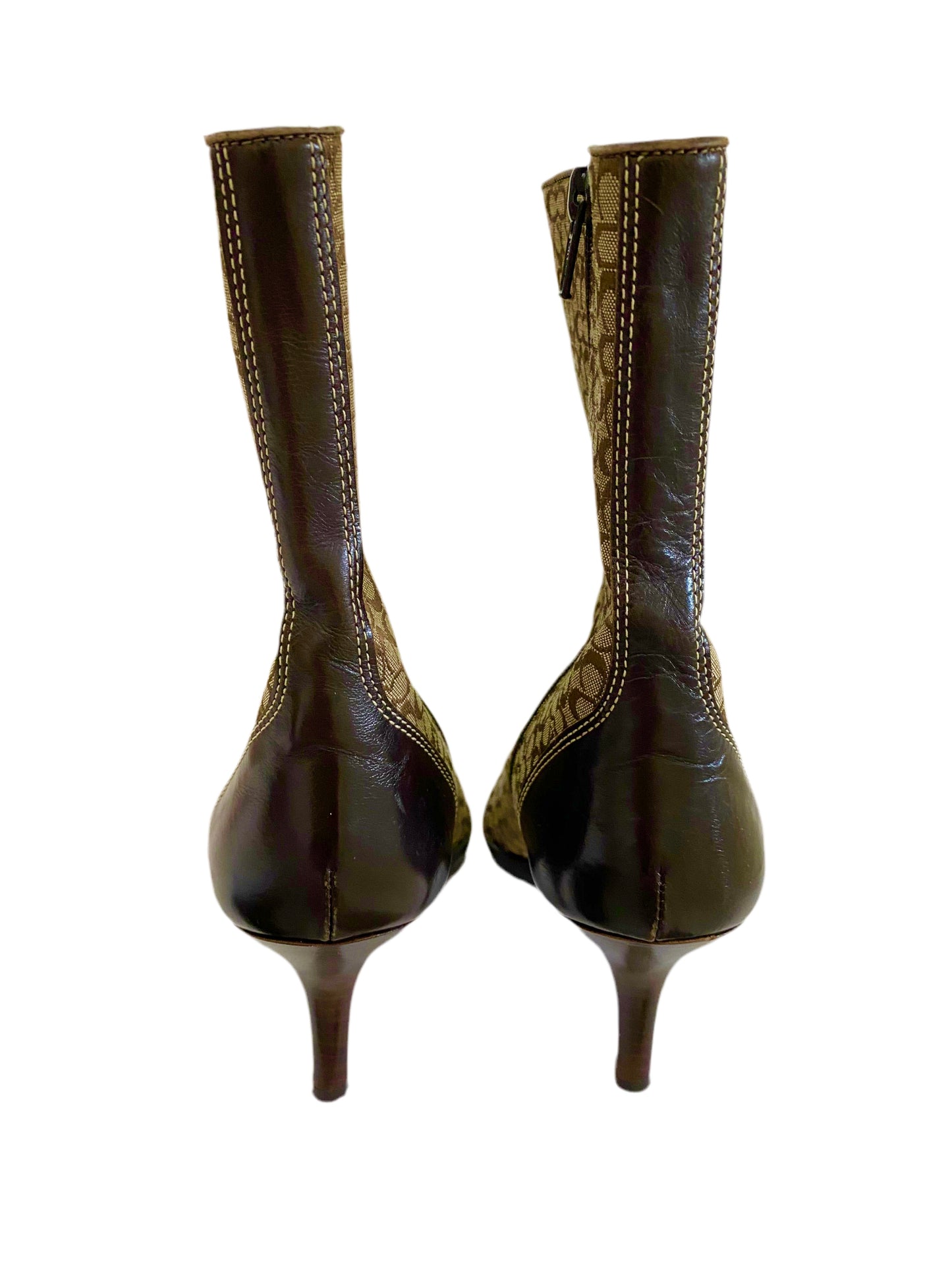 Coach Monogram Canvas Jeri Ankle Boots