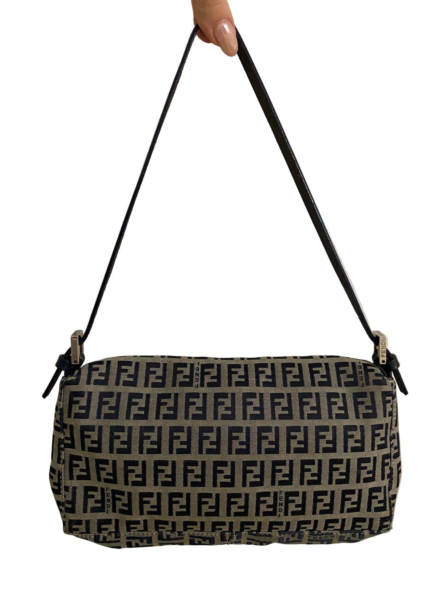 Fendi Vintage FF Zucchino Baguette Shoulder Bag