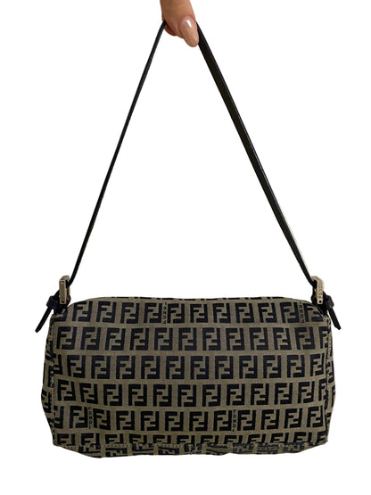 Fendi Vintage FF Zucchino Baguette Shoulder Bag