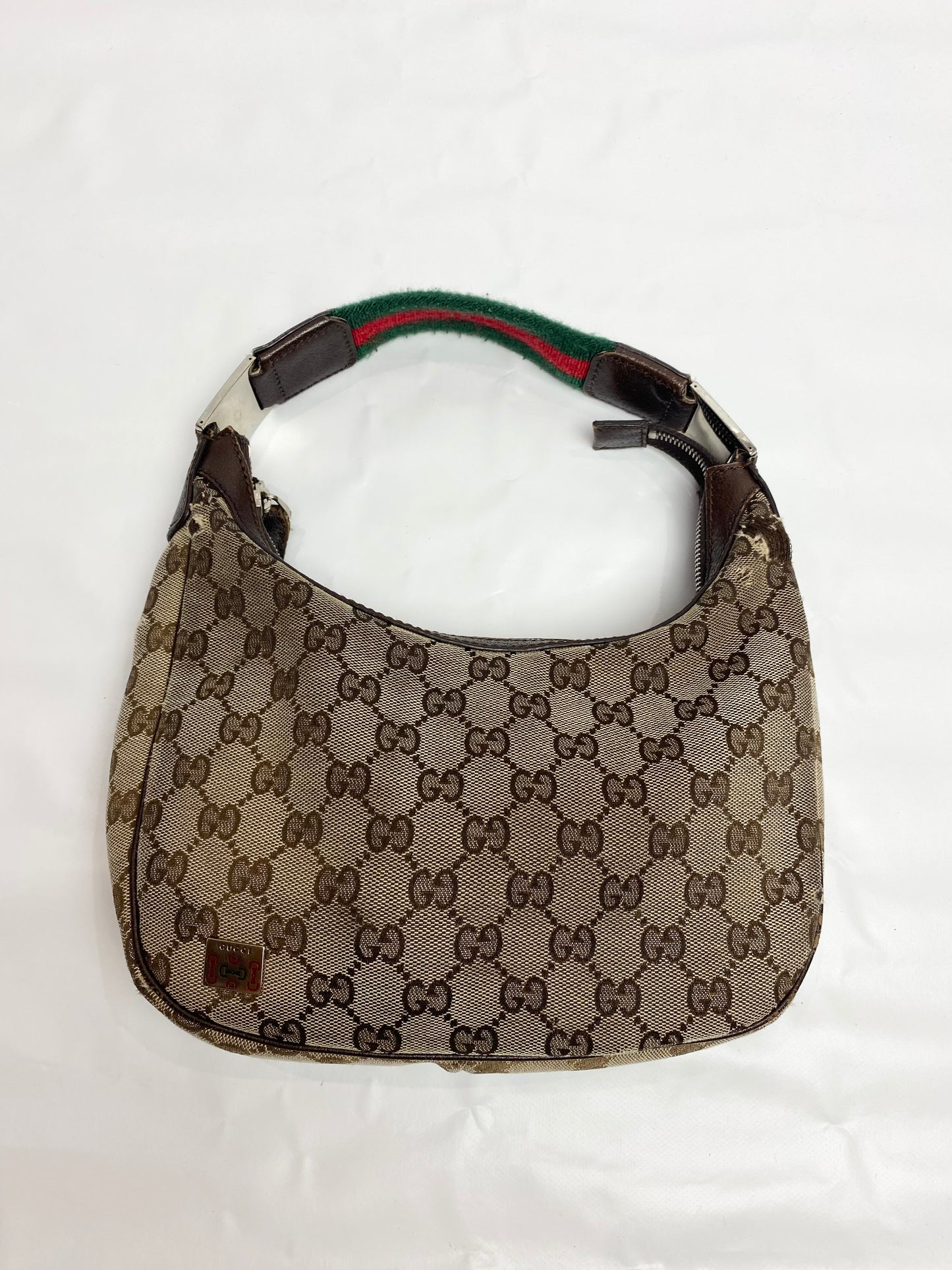 Gucci Brown Monogram Sherry Line Mini Hobo Bag