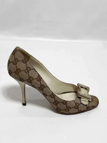 Gucci Brown & Gold Bow Heels