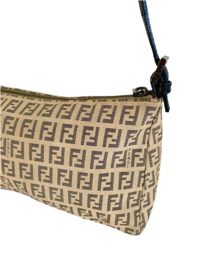 Fendi Brown Zuchinno Canvas Baguette bag