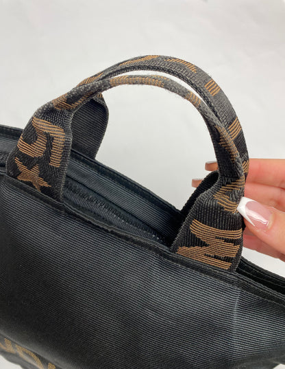 Fendi Logo Nylon Black Mini Tote Bag