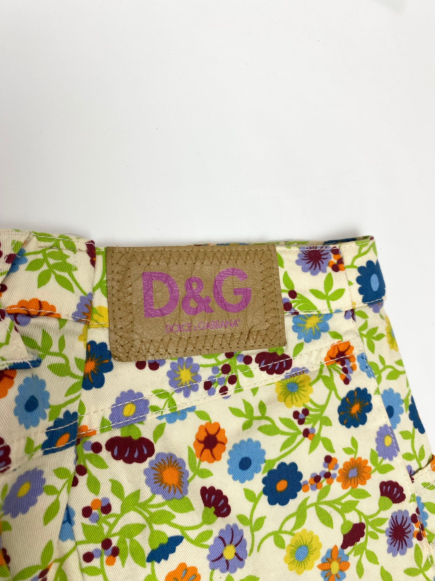 Dolce & Gabbana 00’s Green Floral Mini Skirt