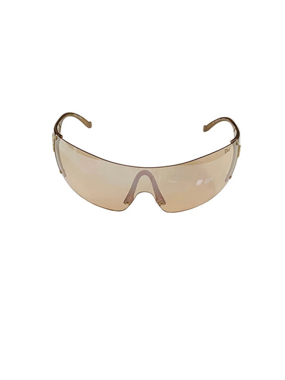Dior Vintage Gold Ski 5 Wrap Around Sunglasses John Galliano