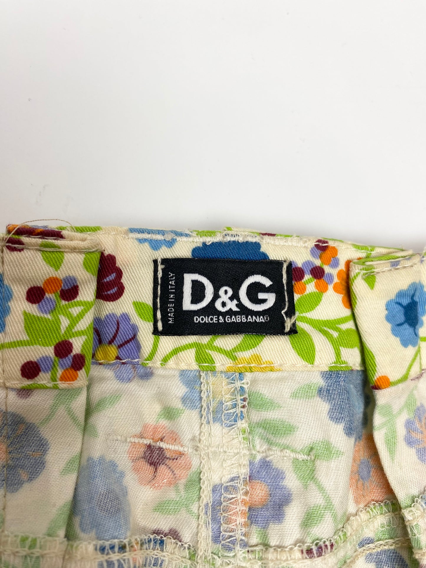 Dolce & Gabbana 00’s Green Floral Mini Skirt