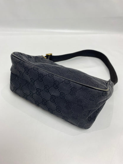 Gucci GG Monogram Canvas Black Pouch Shoulder Bag