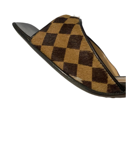 Louis Vuitton Brown Pony Hair Damier Heels