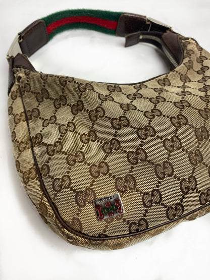 Gucci Brown Monogram Sherry Line Mini Hobo Bag