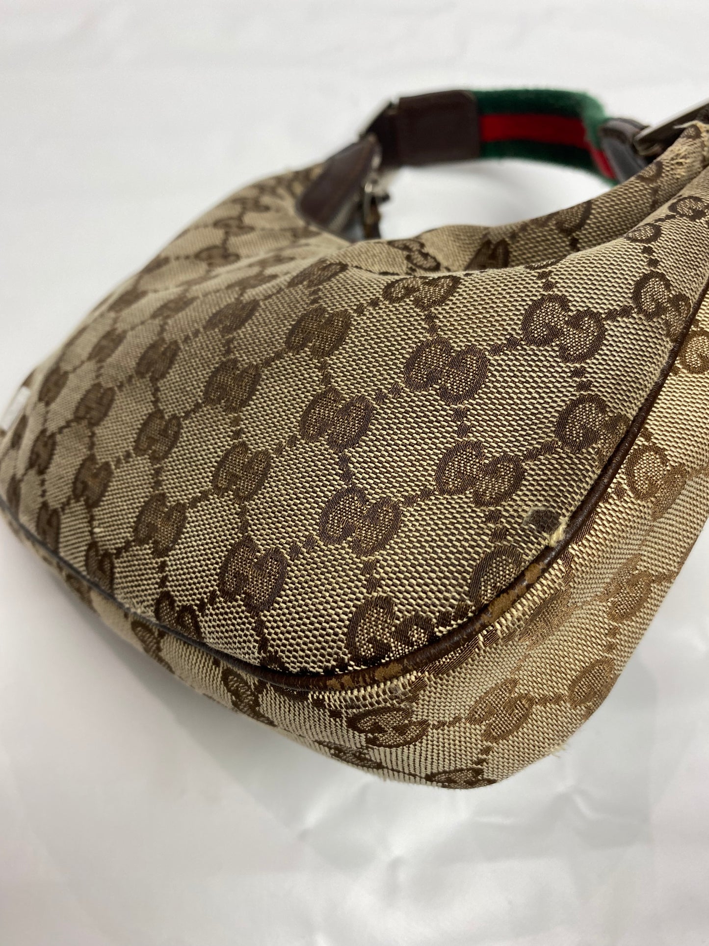 Gucci Brown Monogram Sherry Line Mini Hobo Bag