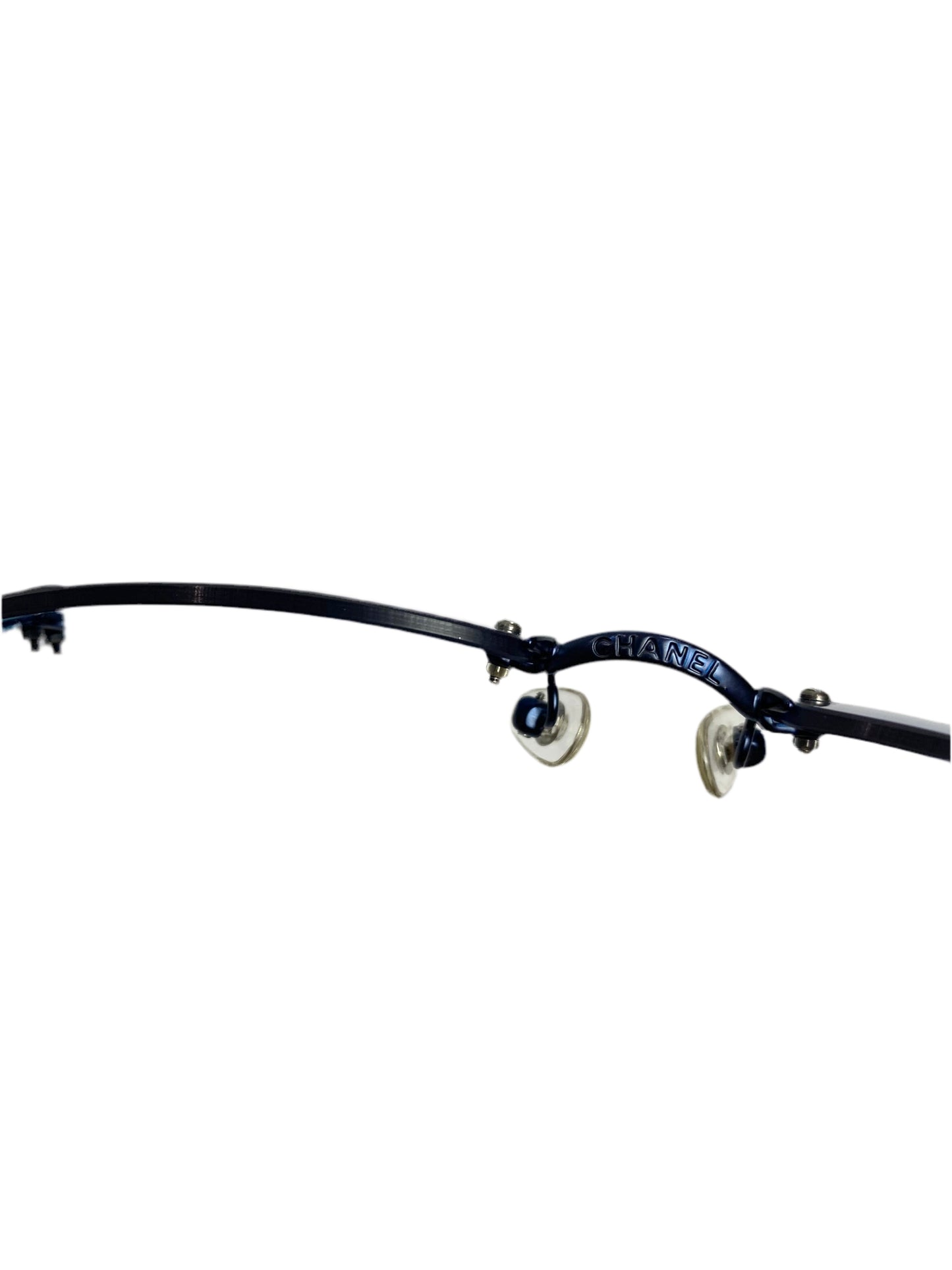 Chanel Vintage Dark Blue Rimless Sunglasses