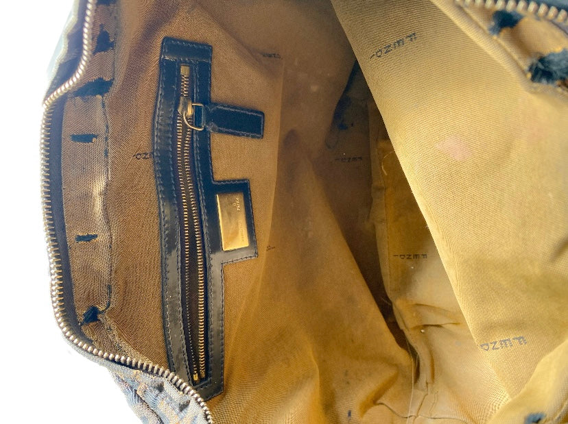 Fendi Zucchino Canvas Baguette Bag