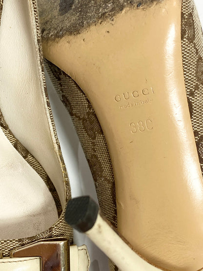 Gucci Brown & Gold Bow Heels