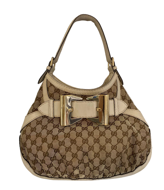 Gucci GG Cream Queen Hobo Bow Shoulder Bag
