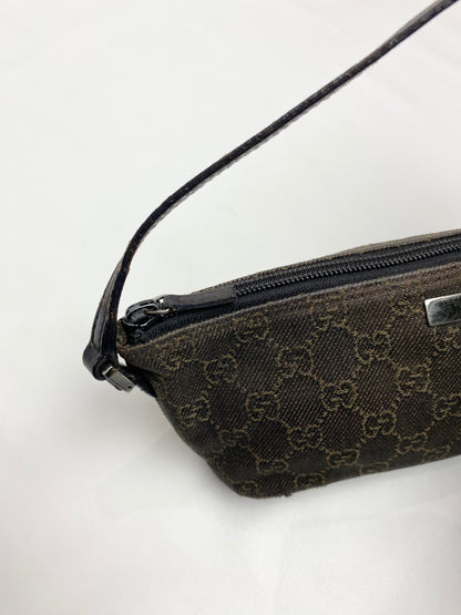 Gucci GG Monogram Dark Brown Demin Pochette Bag