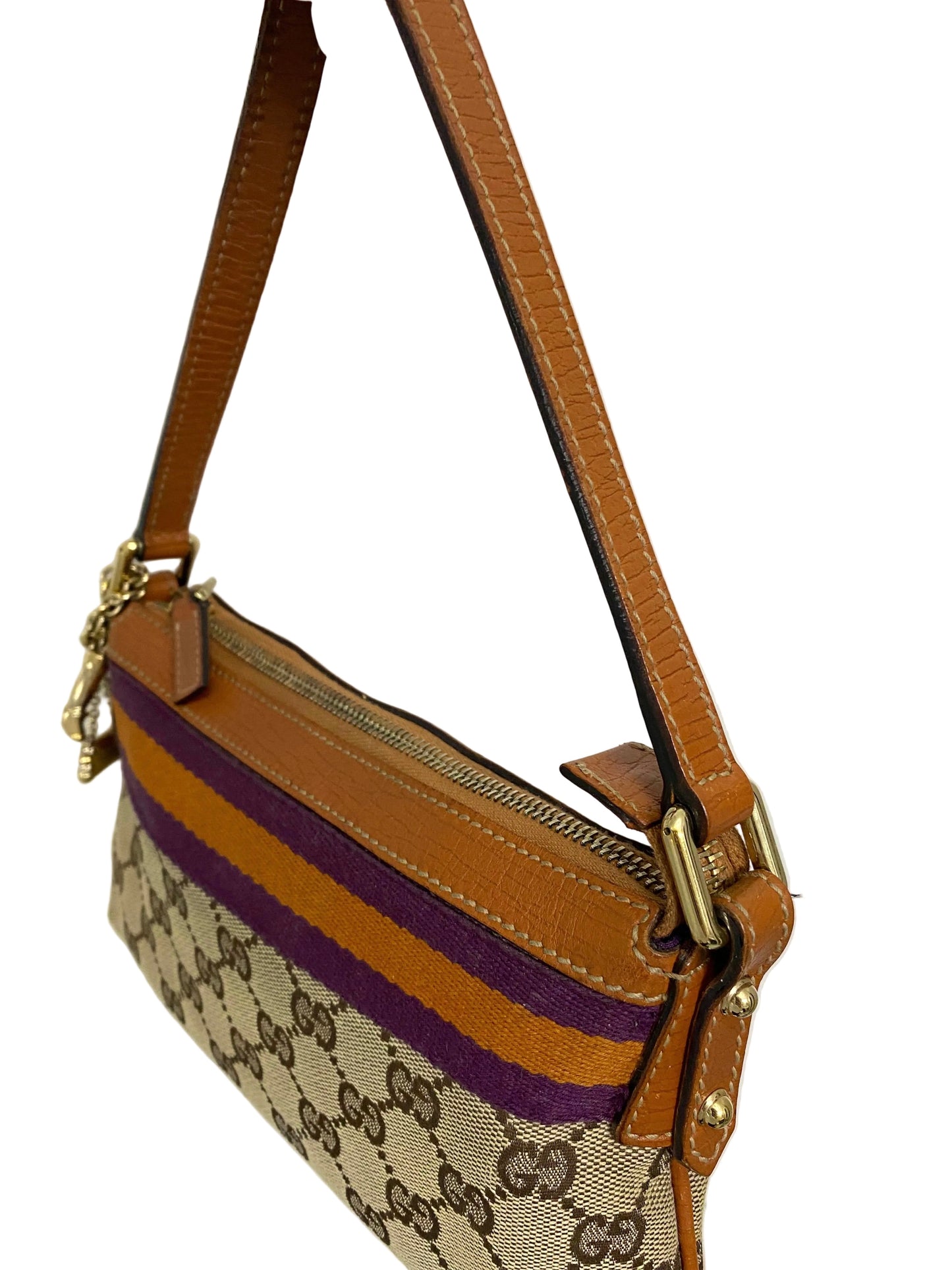 Gucci Brown Sherry Line Charm Mini Shoulder Bag