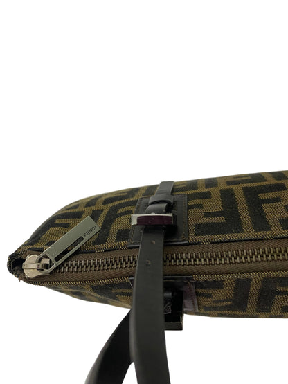 Fendi Zucchino Canvas Baguette Bag Brown / Black