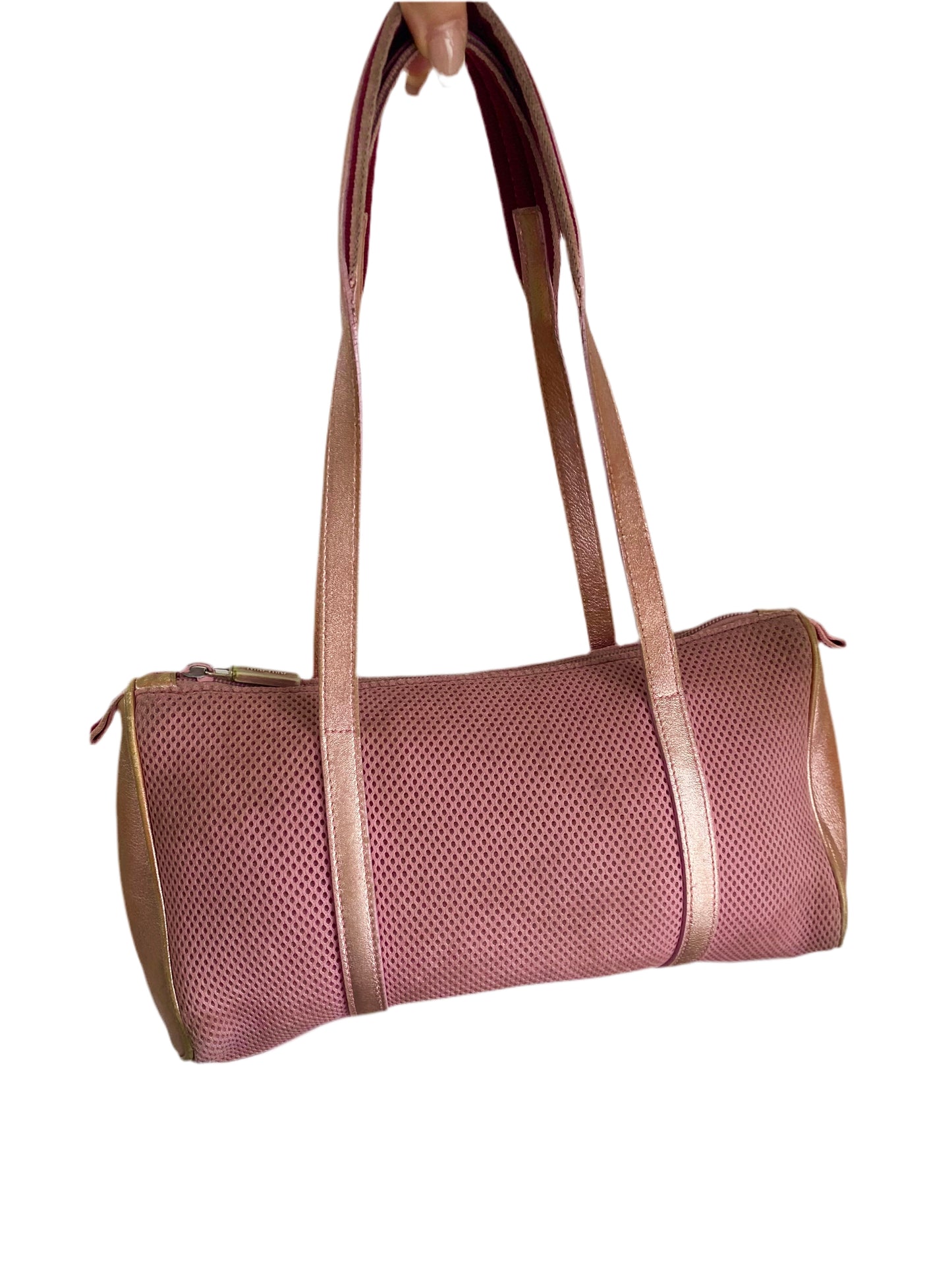 Miu Miu SS2000 Archive Metallic Pink Mesh Shoulder Bag