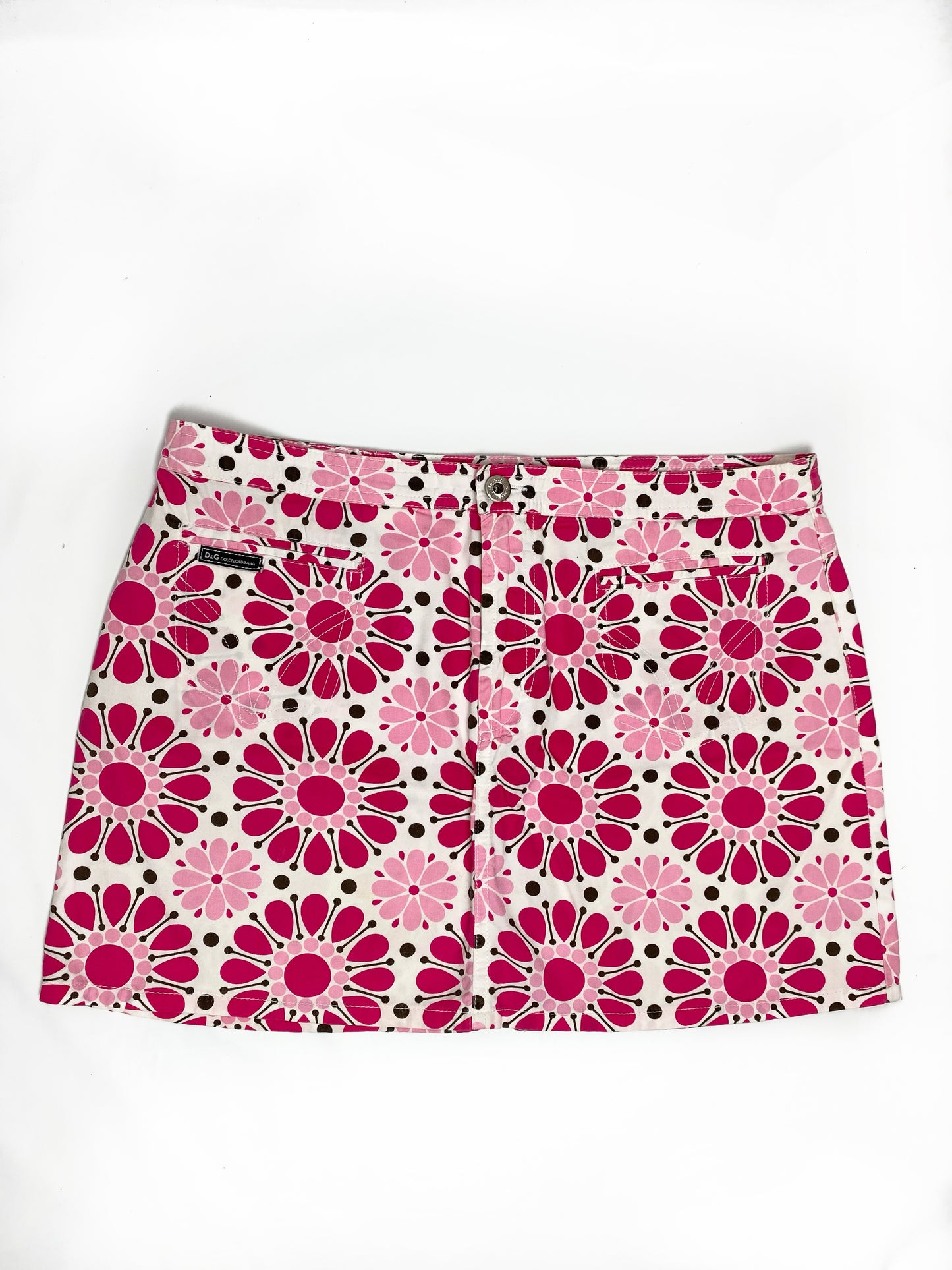 Dolce & Gabbana 00’s Pink Floral Mini Skirt