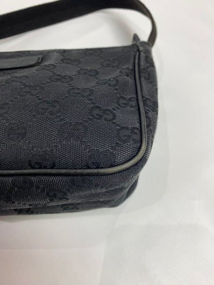 Gucci GG Monogram Canvas Black Pouch Shoulder Bag