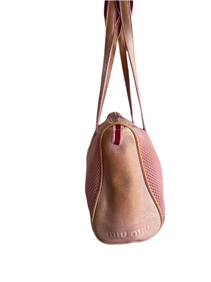 Miu Miu SS2000 Archive Metallic Pink Mesh Shoulder Bag