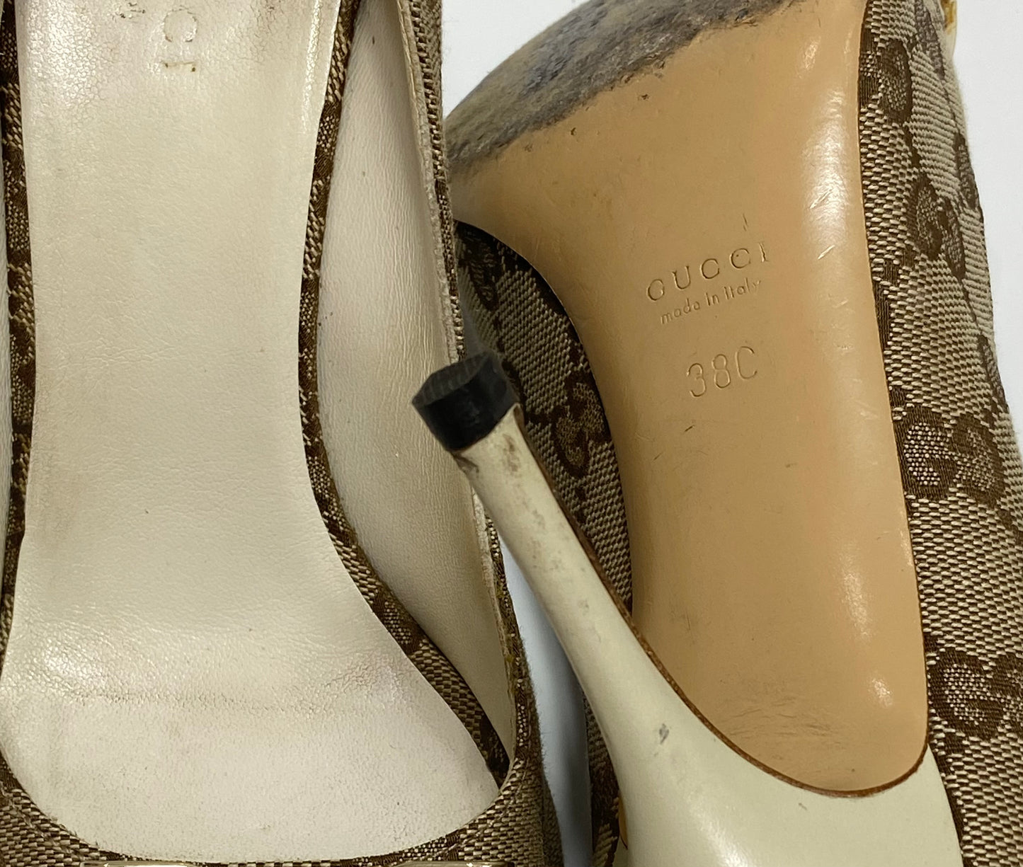 Gucci Brown & Gold Bow Heels