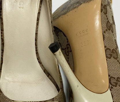 Gucci Brown & Gold Bow Heels