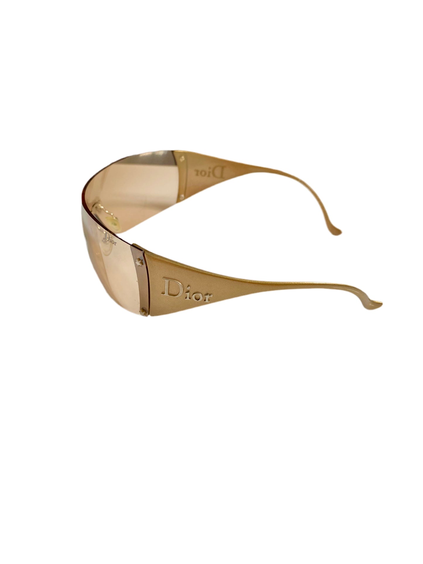 Dior Vintage Gold Ski 6 Wrap Around Sunglasses John Galliano