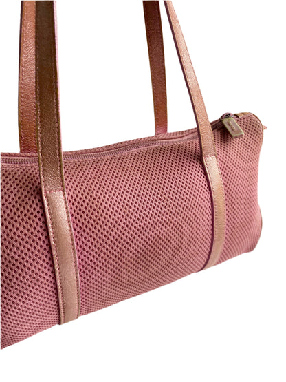 Miu Miu SS2000 Archive Metallic Pink Mesh Shoulder Bag