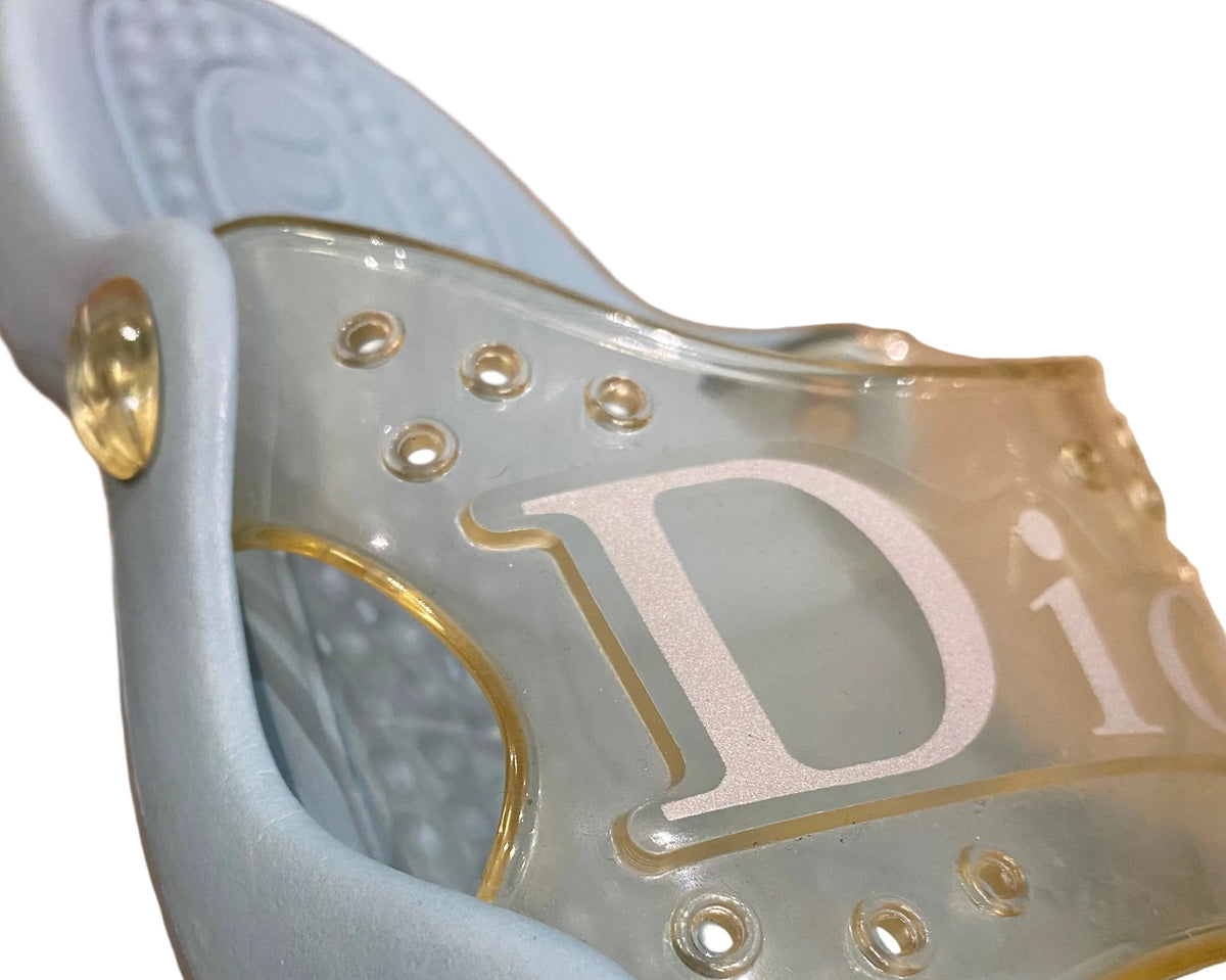 Dior Baby Blue Pool Rubber Jelly Slides