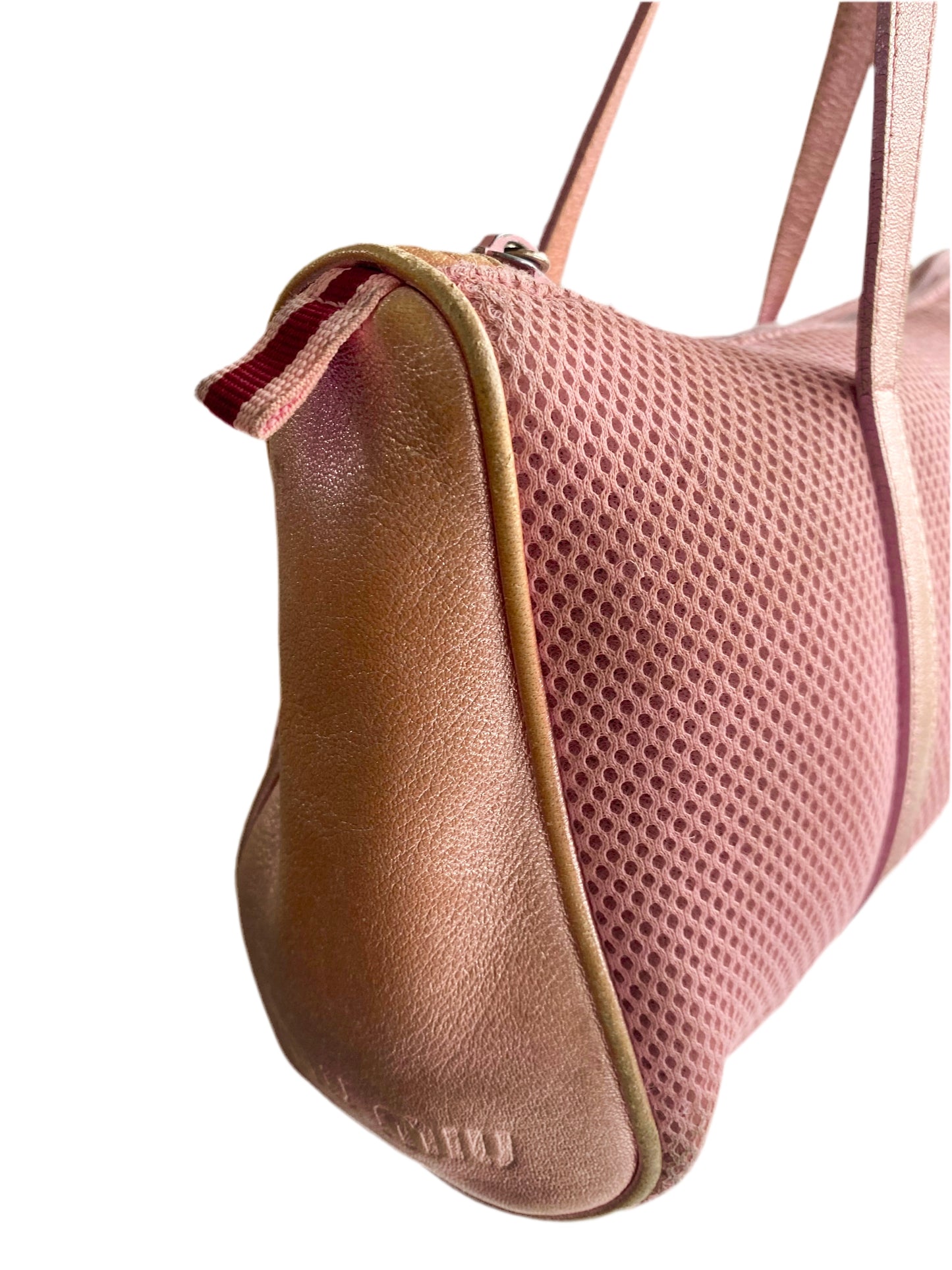 Miu Miu SS2000 Archive Metallic Pink Mesh Shoulder Bag